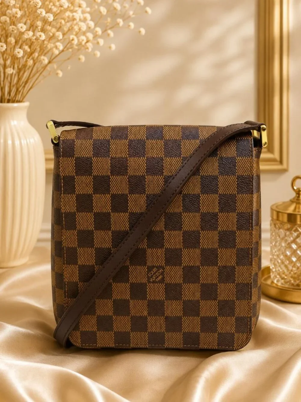 Authentic Louis Vuitton Musette Salsa Damier Ebene Crossbody Bag